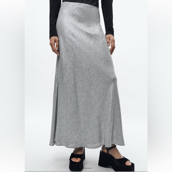 ZARA SHIMMERY LONG SKIRT ZW COLLECTION - Picture 5 of 11
